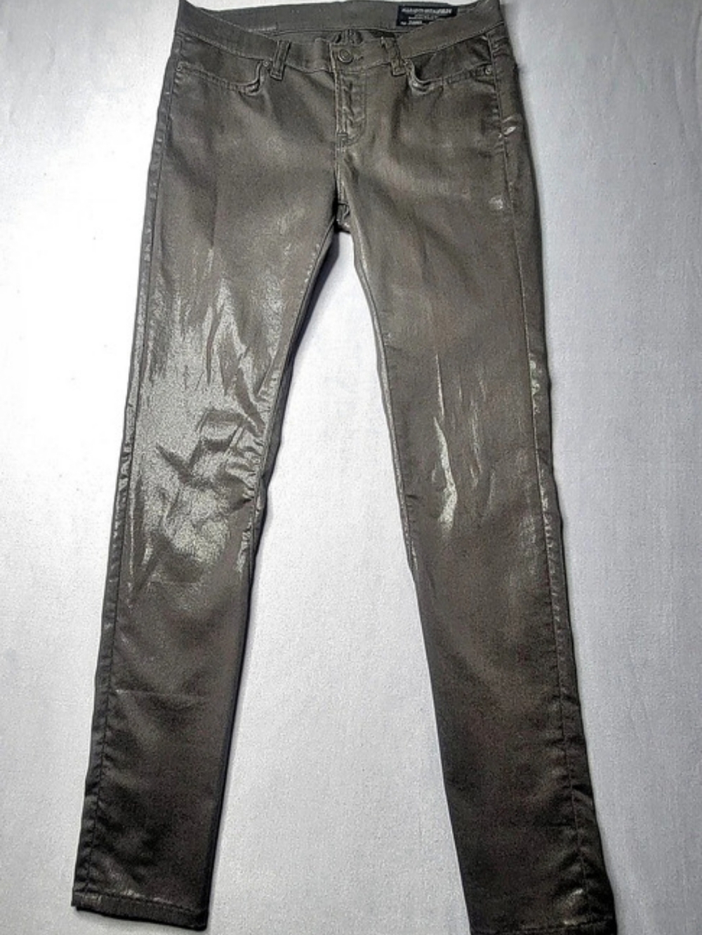 AllSaints Women's Waxed Petrel Brodie Coated Ankle Zip Skinny Jeans Waist 26